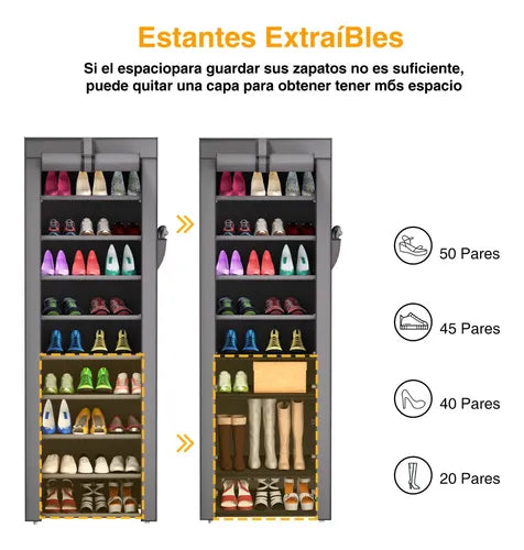 Zapatera Organizador Vertical 10 Niveles