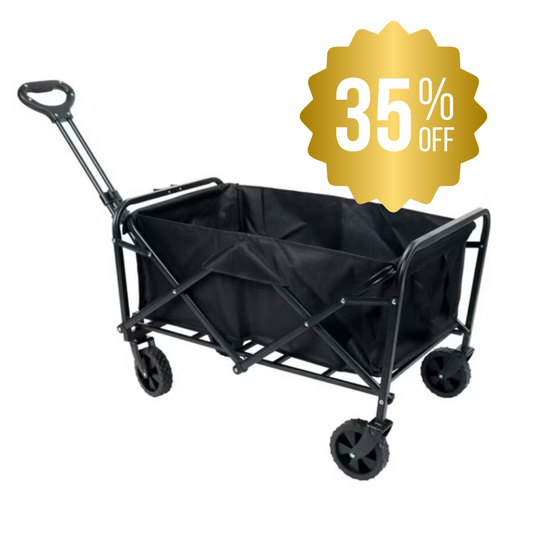 Carro Camping Plegable Negro con 4 Rueda
